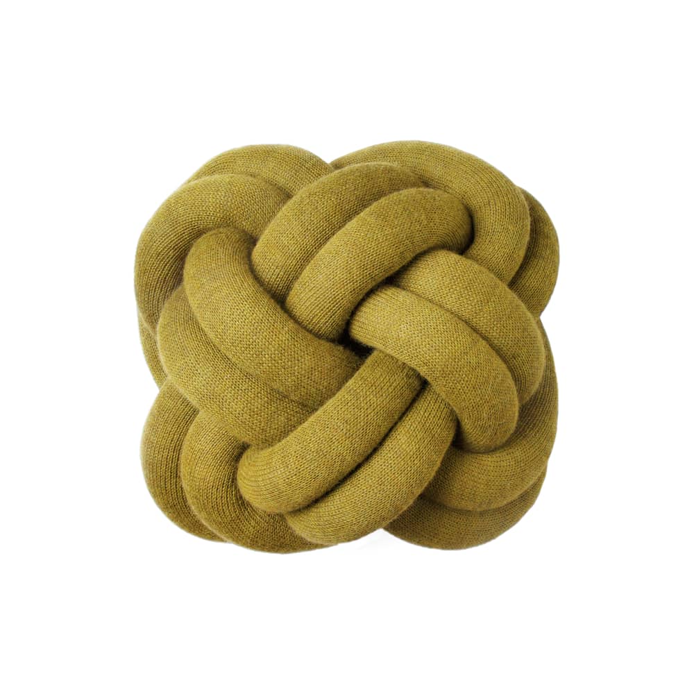Coussin Knot tissu jaune / Fait main - 30 x 30 cm / 2016 - Design House Stockholm - Jaune - Acrylique, Laine