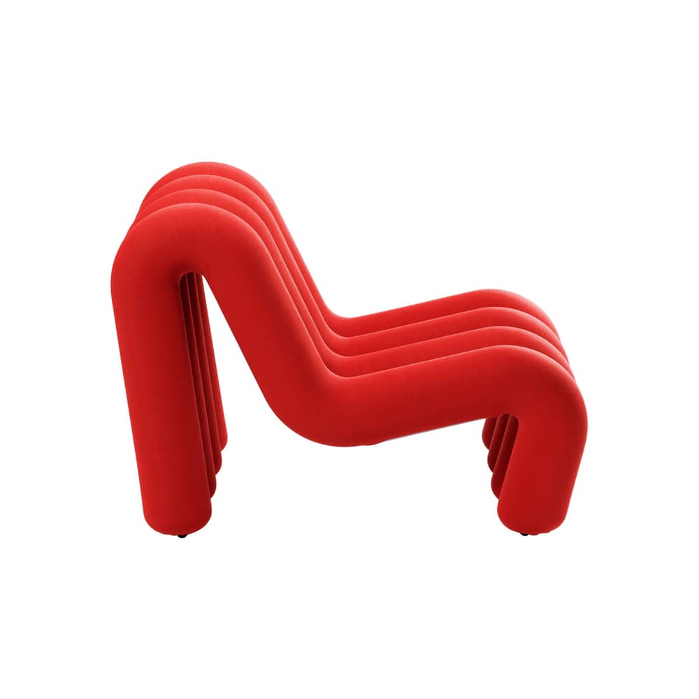 Fauteuil rembourré Extra Bold Sofa / Canapé modulable - L 72 cm (4 tubes) - Moustache - Rouge - Acier, Laine, Mousse haute résilience