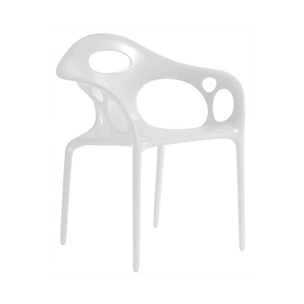 Fauteuil empilable Supernatural plastique blanc - Moroso - Blanc - Fibre de verre, Polypropylène