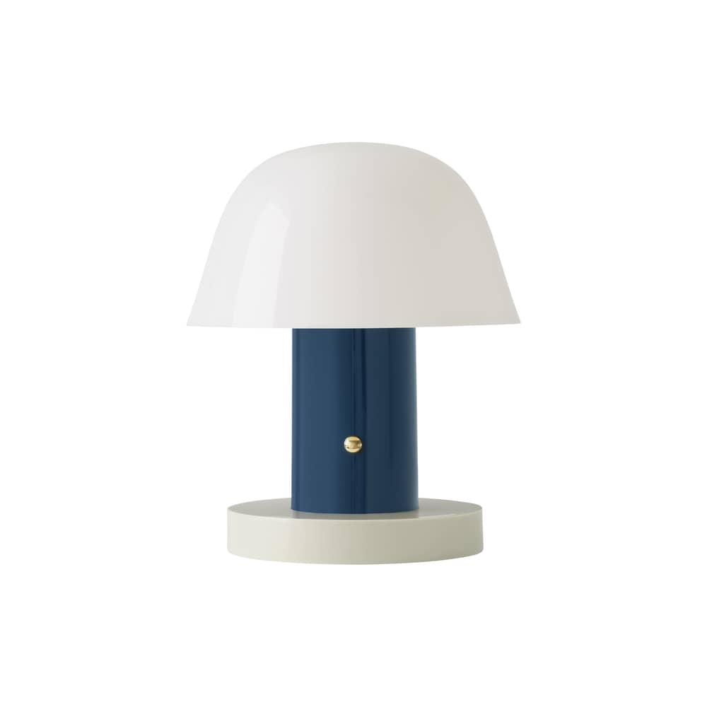 Lampe sans fil rechargeable Setago  JH27 plastique bleu / by Jaime Hayon - &tradition - Bleu Crépuscule / Base sable - Polycarbonate moulé