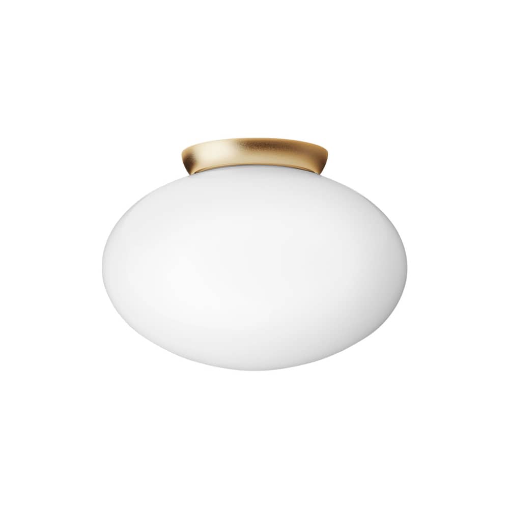 Plafonnier Rizzatto 301 verre blanc / Ø 30 cm - NUURA - Ø 30 cm - Aluminium, Verre soufflé bouche