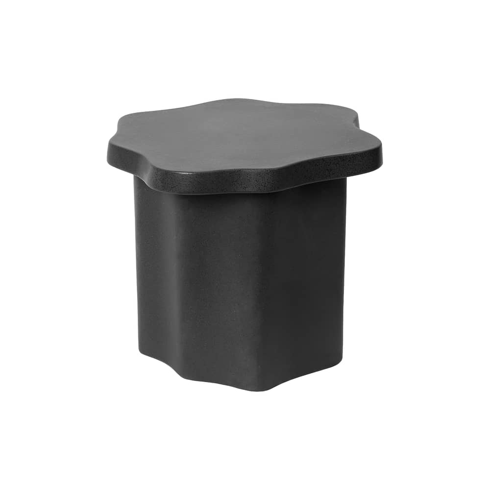 Table d\'appoint Sonja céramique noir / 42,5 x 46,5 x H 36 cm - BROSTE COPENHAGEN - Noir mat - Grès émaillé
