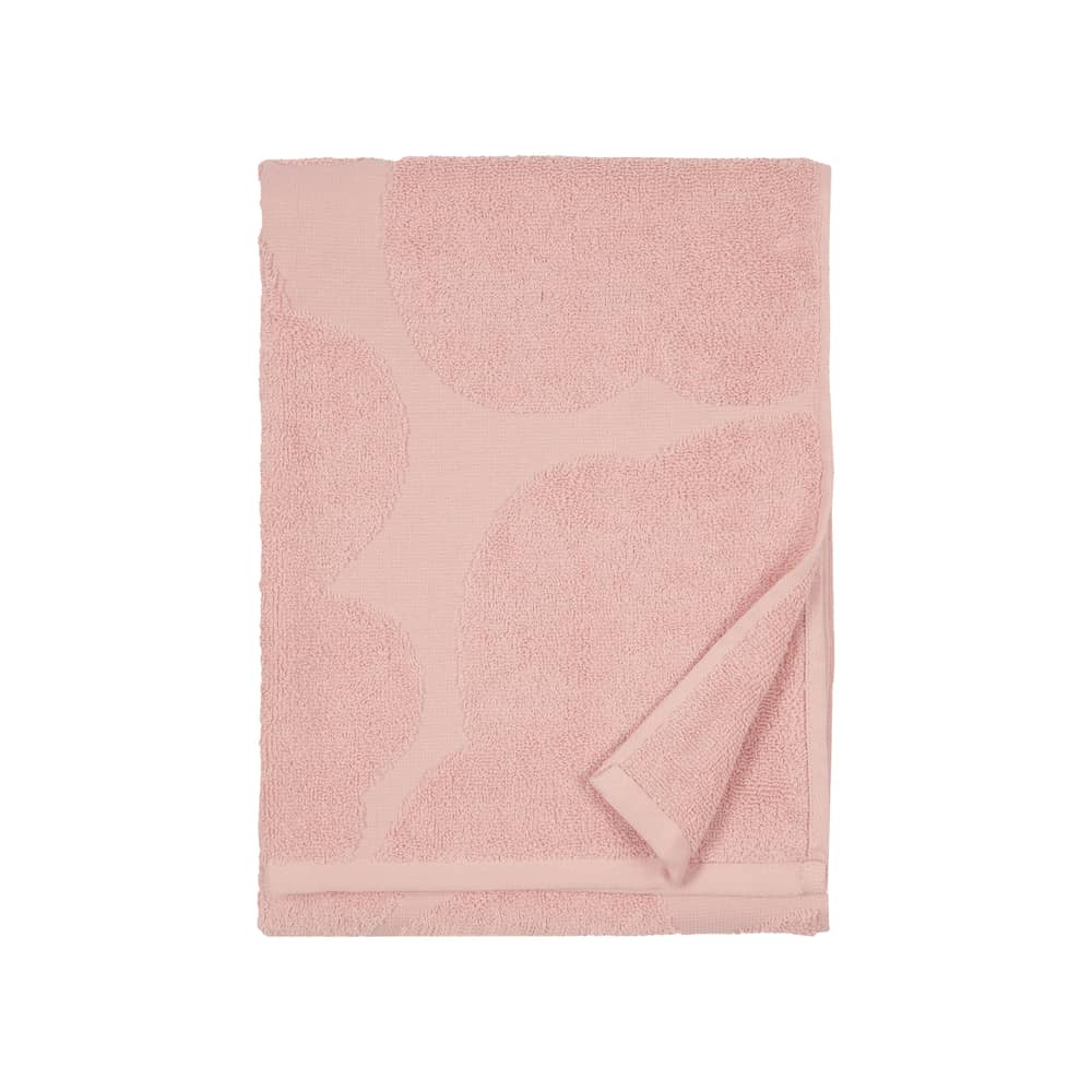Asciugamano Unikko tessuto rosa / 50 x 70 cm - Marimekko - Unikko / Rosa - Spugna di cotone