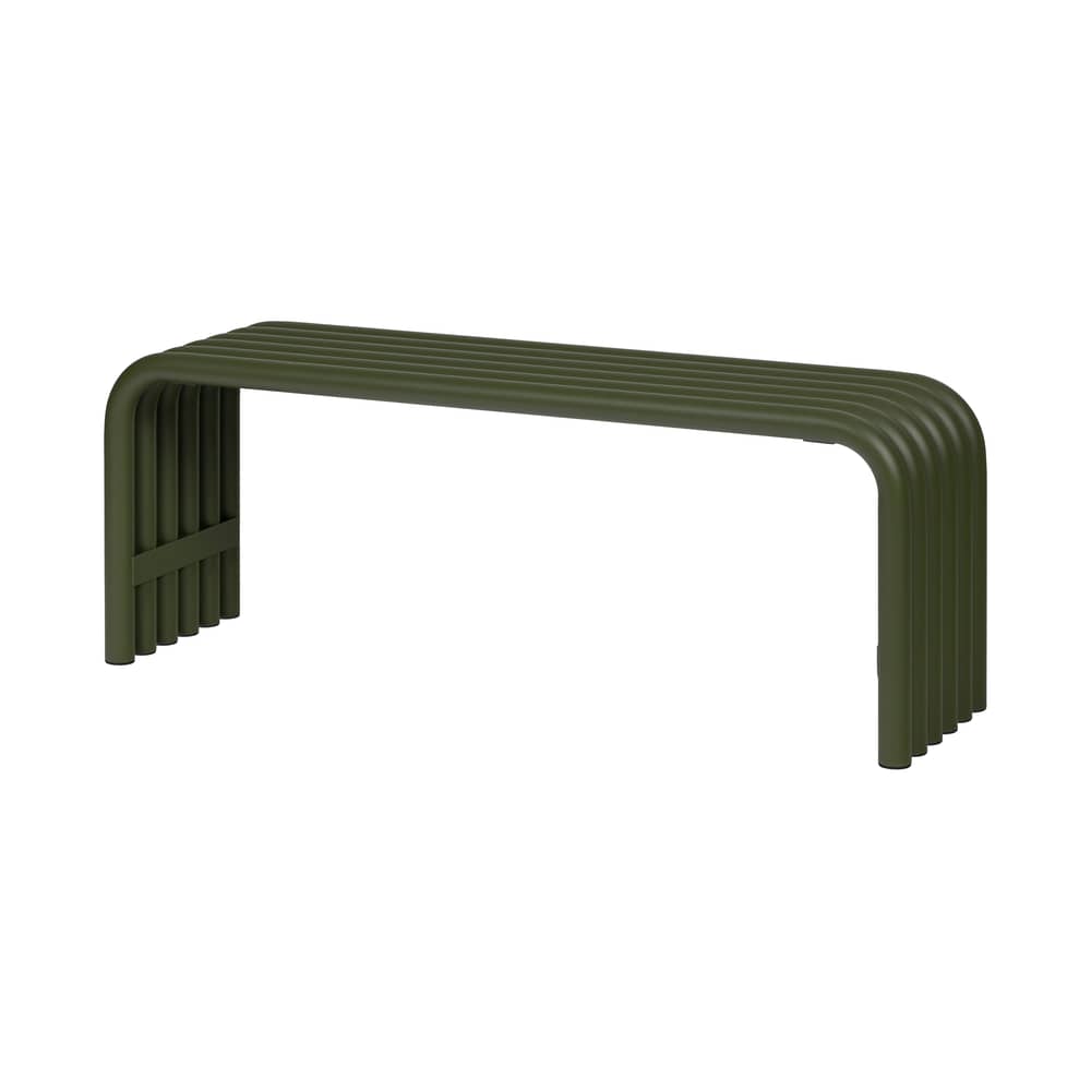 Banc Nokk métal vert / L 114 cm - NOO.MA - Vert forêt - Acier