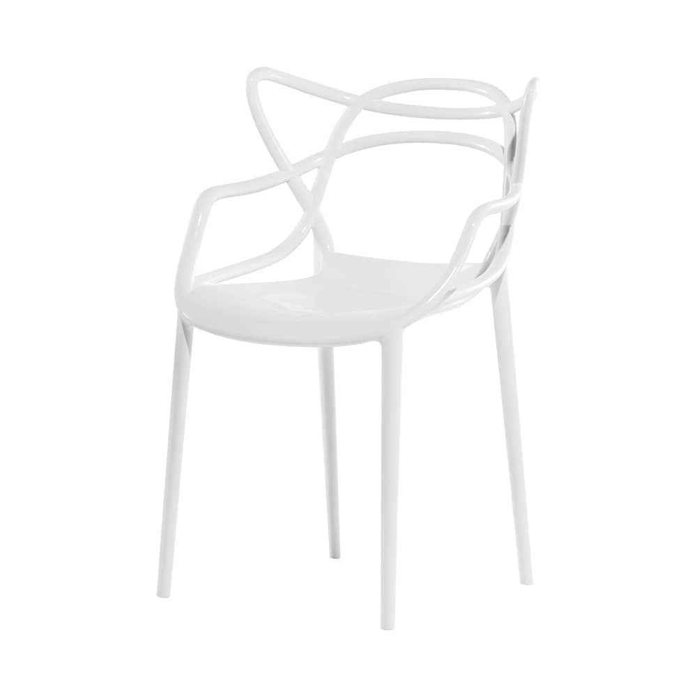 Chaise empilable Masters blanc / Philippe Starck, 2010 - Kartell - Blanc - Technopolymère thermoplastique recyclé