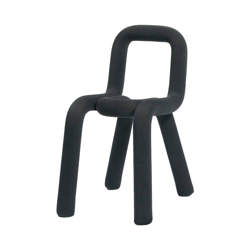 Chaise rembourrée Bold tissu gris - Moustache - Gris foncé - Acier, Mousse, Tissu