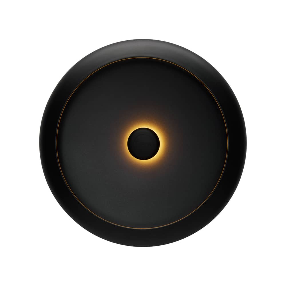 Oloha Large Outdoor wall light metal black / Wireless lamp - Ø 37.5 cm - Fatboy - Black & White - ABS, Silicone, Thermolacquered aluminium
