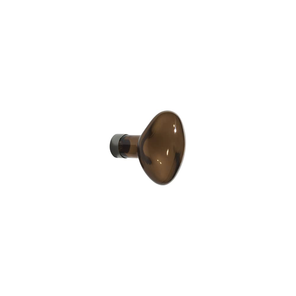 Patère Bubble Small verre marron / Ø 9,5 cm - Soufflé bouche - Petite Friture - Gris brun - Acier, Verre soufflé bouche