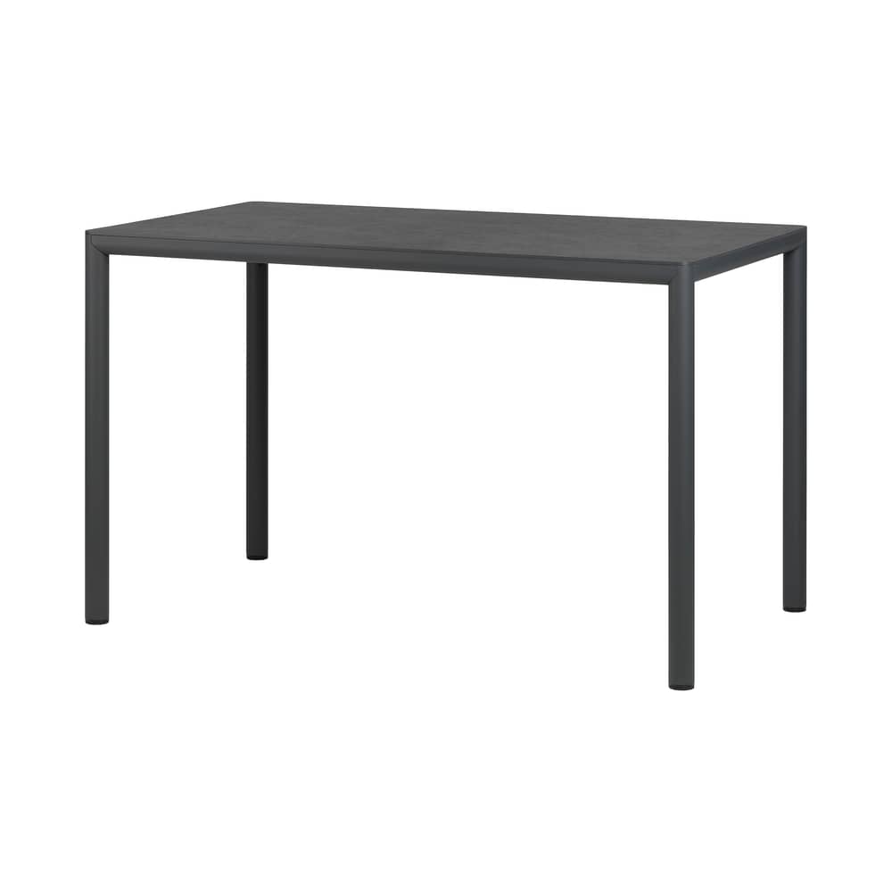 Table rectangulaire Piave noir / 120 x 70 cm - Stratifié texturé - NARDI - Anthracite - Aluminium, Stratifié HPL