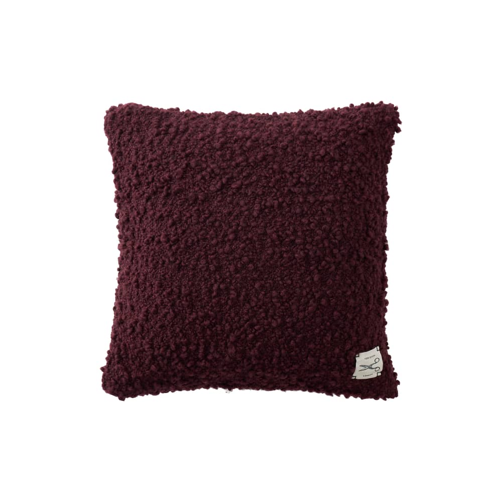 Kissen Bobble textil violett / Handgewebt – 45 x 45 cm - Tom Dixon - Bordeaux - Recycelte Bouclé-Wolle, Recyceltes Polyester
