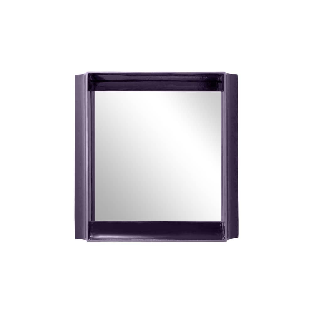 Specchio murale Coves ceramica viola / Con ripiano - 60 x 60 cm - Magis - Melanzana - Ceramica, Vetro