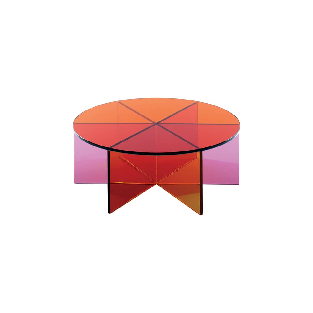 Table basse XXX / Ø 80 x H 30 cm - Fait main en Italie - Glas Italia - Ø 80 x H 30 cm / Multicolore - Verre feuilleté