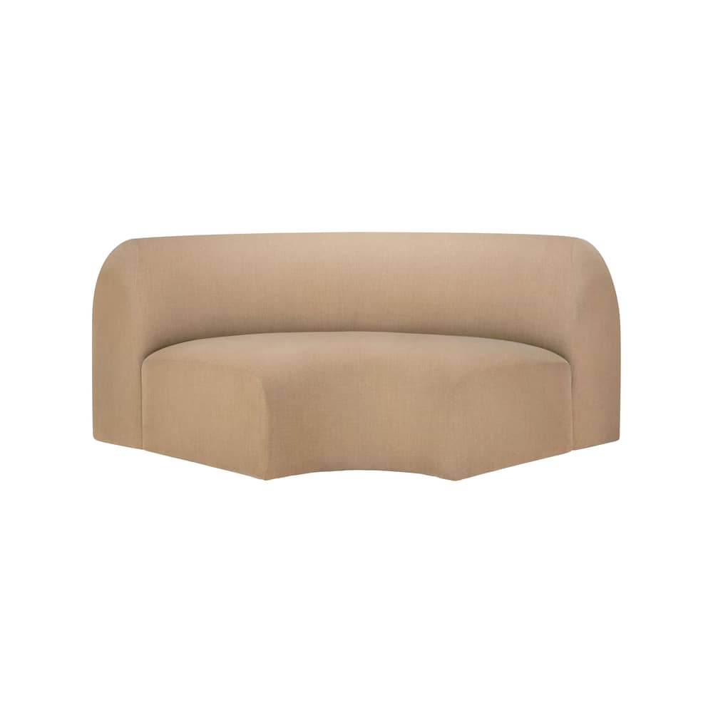Divano modulabile Bulky tessuto beige / Modulo con angolo arrotondato a 90° - Ethnicraft - Beige chiaro - Fibra, Legno, Schiuma PU ad alta densità, Tessuto