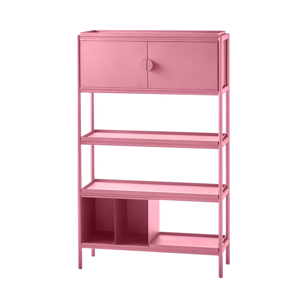 Etagère Toss Wide métal rose / L 112 x P 38 x H 182 cm - Modulable - Pols Potten - Rose - Métal thermolaqué