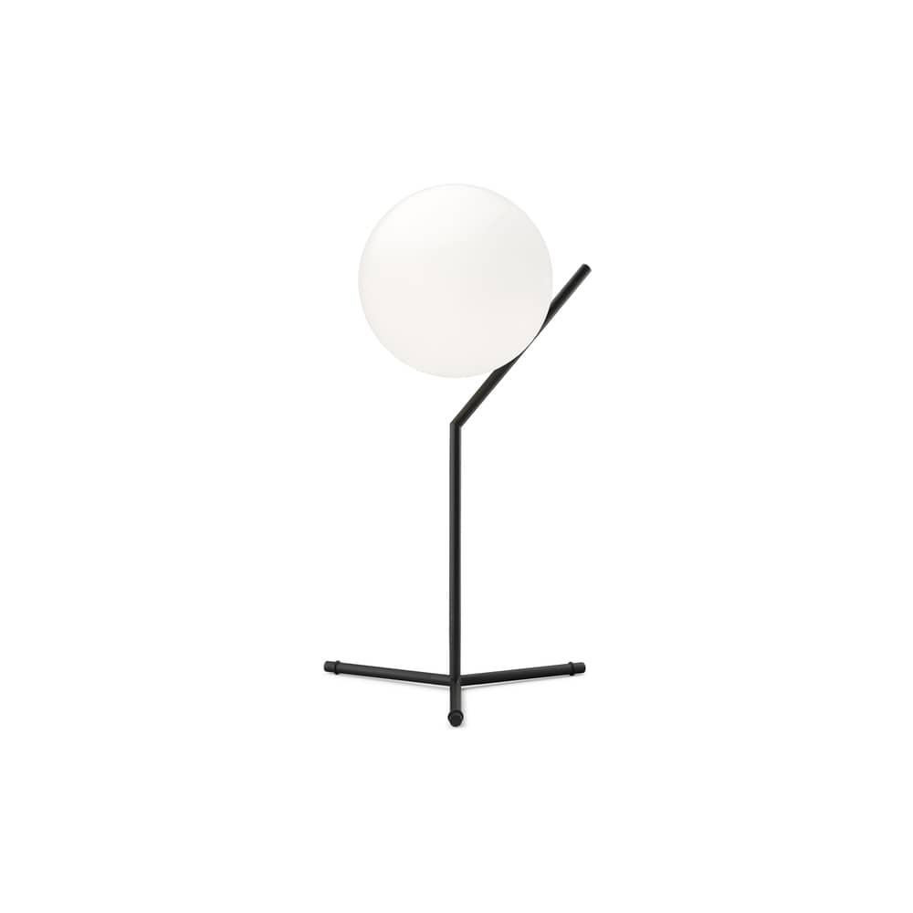 Lampe de table IC T1 High métal verre blanc noir / Ø 20 x H 53 cm - Michael Anastassiades, 2014 - Flos - Noir - Acier verni, Verre soufflé