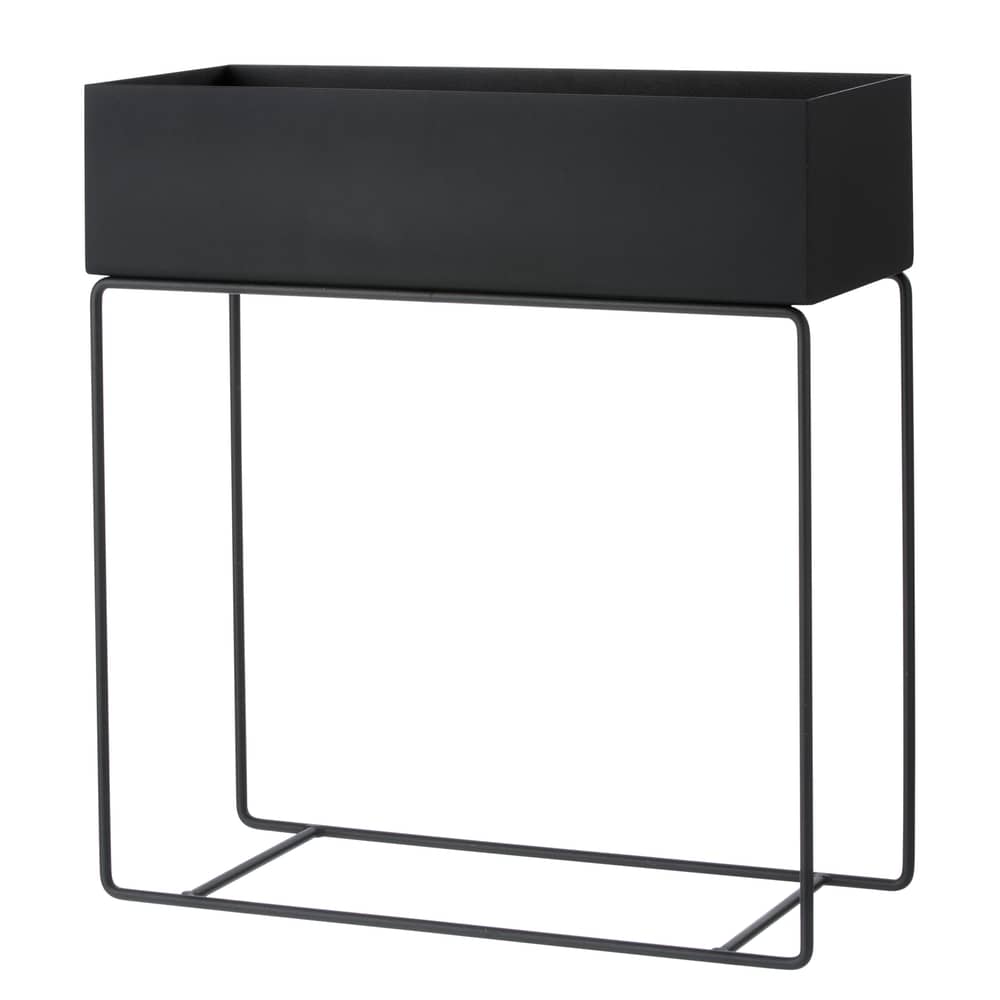 Pflanzgef mit Gestell Plant Box Ferm Living / L 60 cm x H 65 cm - Schwarz  - Metall | Made In Design