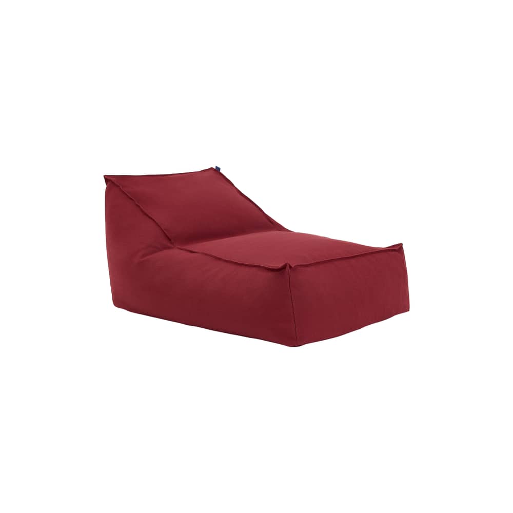 Pouf Lucky tissu rouge - NOBODINOZ - Rouge brique - Coton biologique, Polystyrène expansé