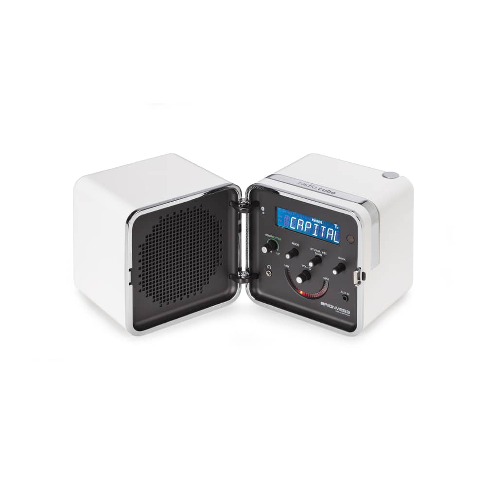 Radio portable Radio.Cubo 50 / Enceinte Bluetooth - 1964 - Brionvega - Blanc Neige - ABS