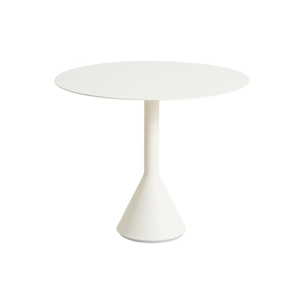 Runder Tisch Palissade Cone metall weiß / Ø 90 - Bouroullec, 2016 - Hay - Cremeweiß - Beton, lasiert, Epoxid-lackierter Stahl