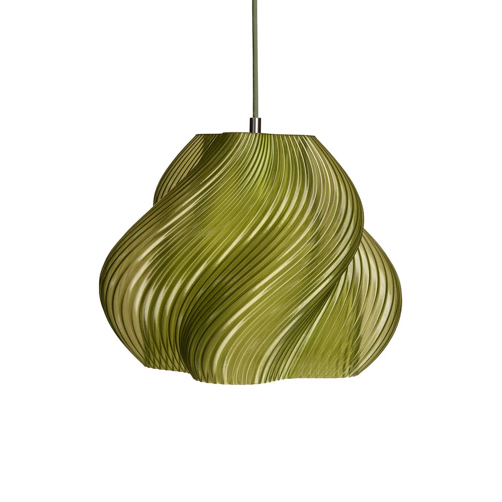 Suspension Soft Serve 02 vert / Ø 31 x H 25 cm - CRÈME ATELIER - Olive - PLA recyclé