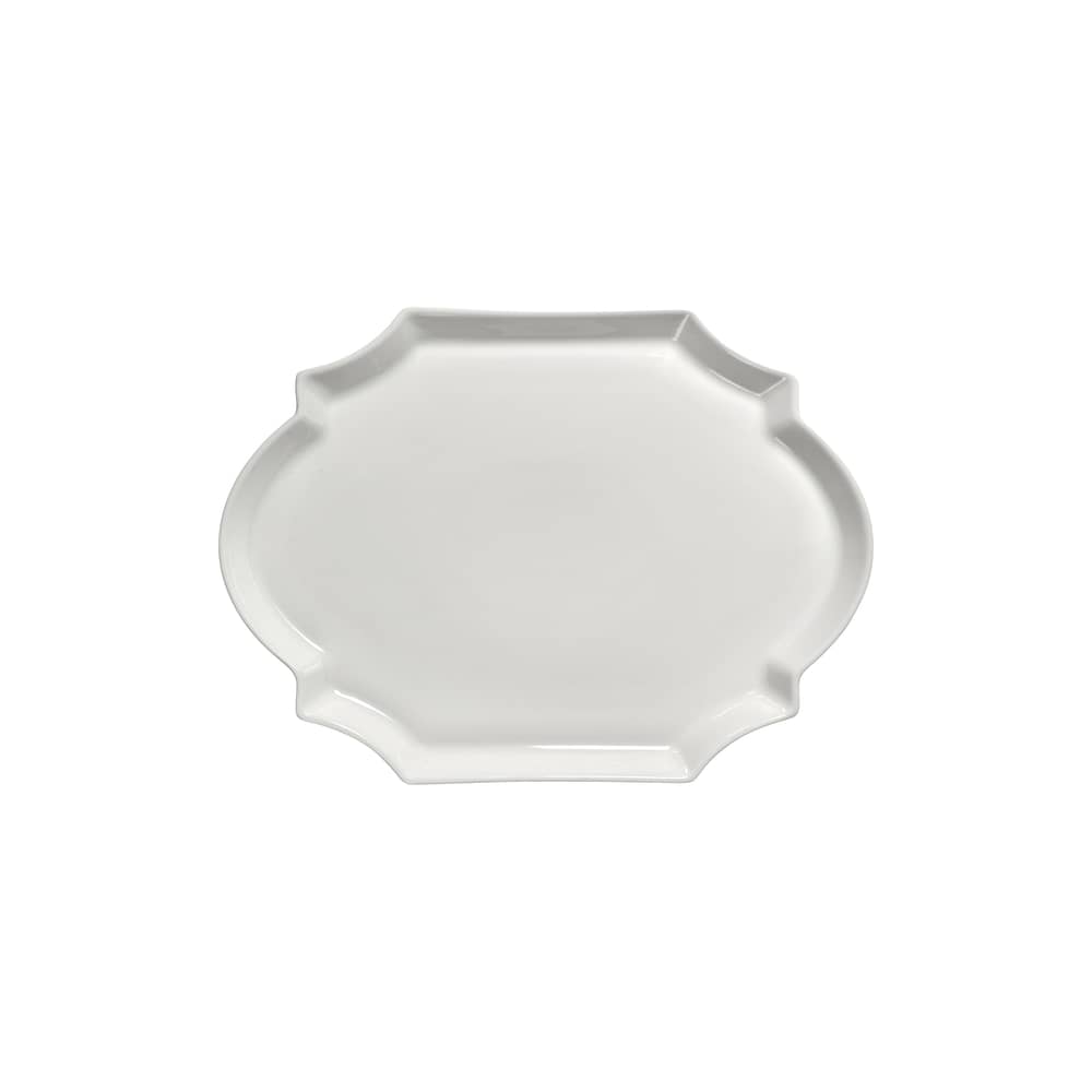 Assiette de présentation Perle Fine céramique blanc / 36,6 x 26,5 cm - Serax - Blanc - Porcelaine émaillée