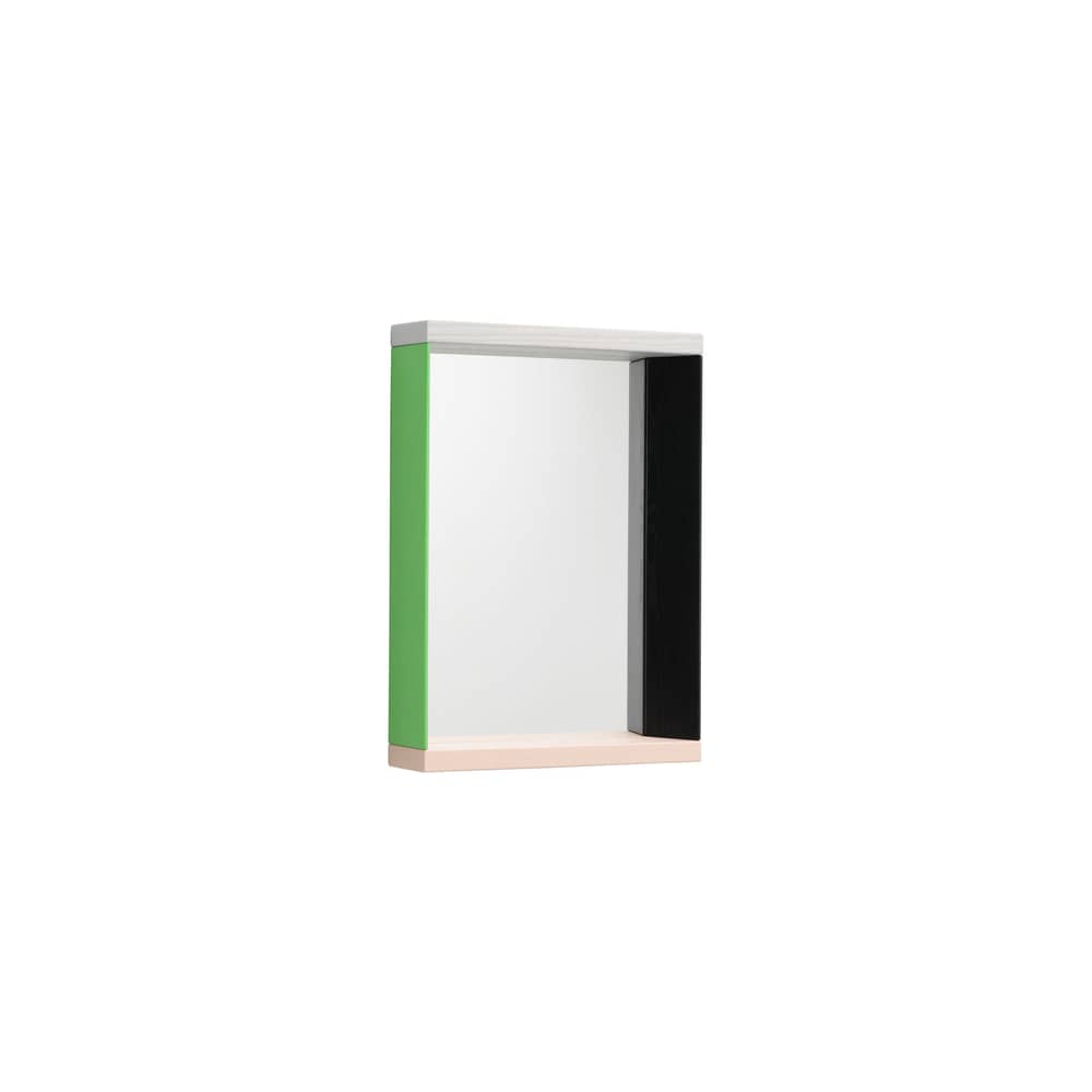 Specchio murale Colour Frame - Small legno verde / L 38,5 x H 48 cm - Vitra - Verde / Rosa - Frassino laccato, Vetro