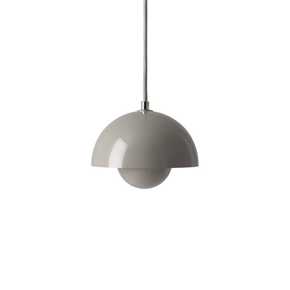 Suspension Flowerpot VP10 / Ø16 cm - By Verner Panton, 1969 - &tradition - Gris-beige - Acier laqué