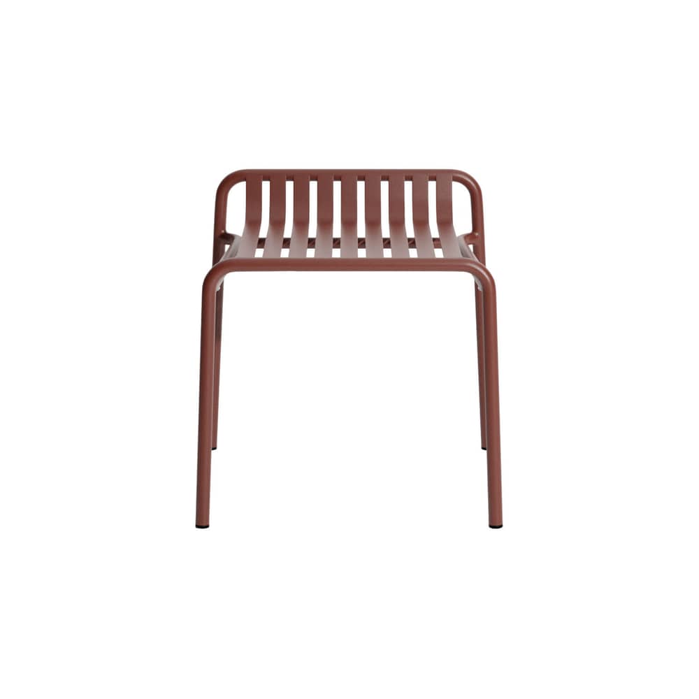 Tabouret empilable Week-end métal rouge / Aluminium - Petite Friture - Rouge brun - Aluminium