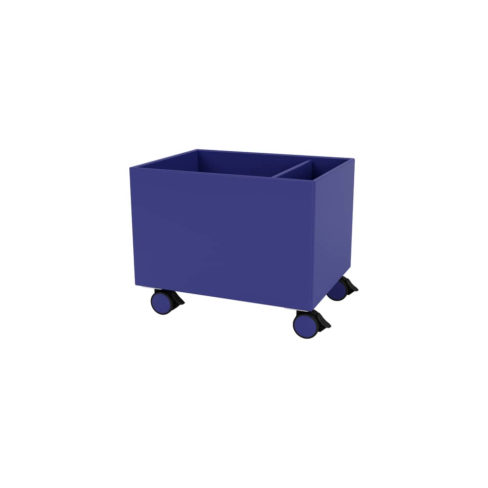 Coffre à roulettes Colour Box II bois bleu / 46.8 x 35,4 x H 37.8 cm - MONTANA - Monarch 135 - MDF laqué