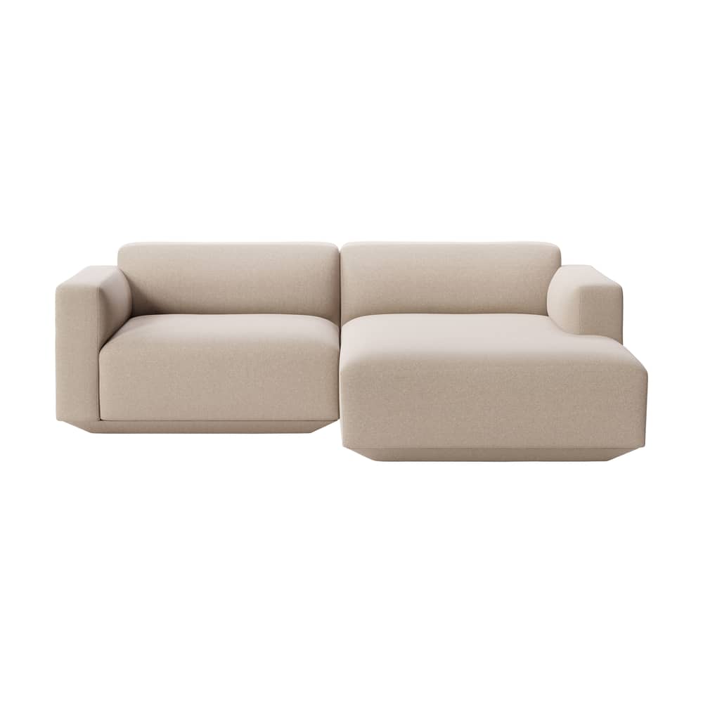 Divano d\'angolo Develius B tessuto beige / 3 posti - L 220 cm / Dormeuse - &tradition - Beige (Tessuto Hallingdal 220) - Legno, Schiuma HR, Tessuto
