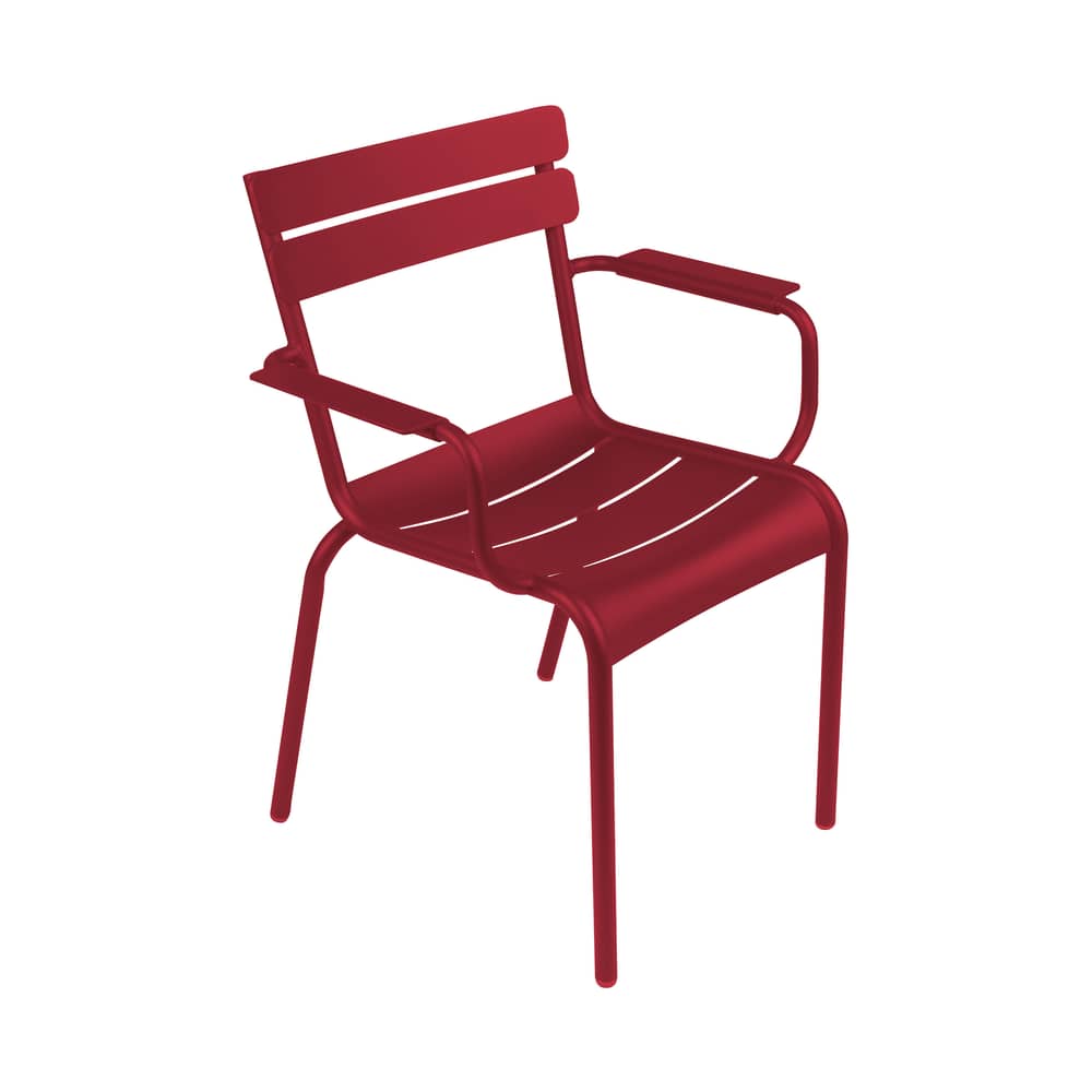 Fauteuil empilable Luxembourg Bridge métal rouge - Fermob - Piment - Aluminium laqué