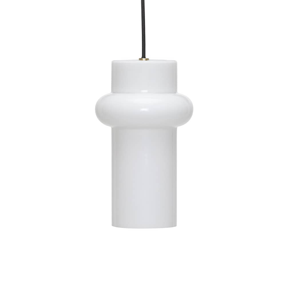 Pendelleuchte Pilule Pendule Up glas weiß / Ø 15 x H 25 cm - HÜBSCH - Up / Weiß glänzend - mundgeblasenes Glas