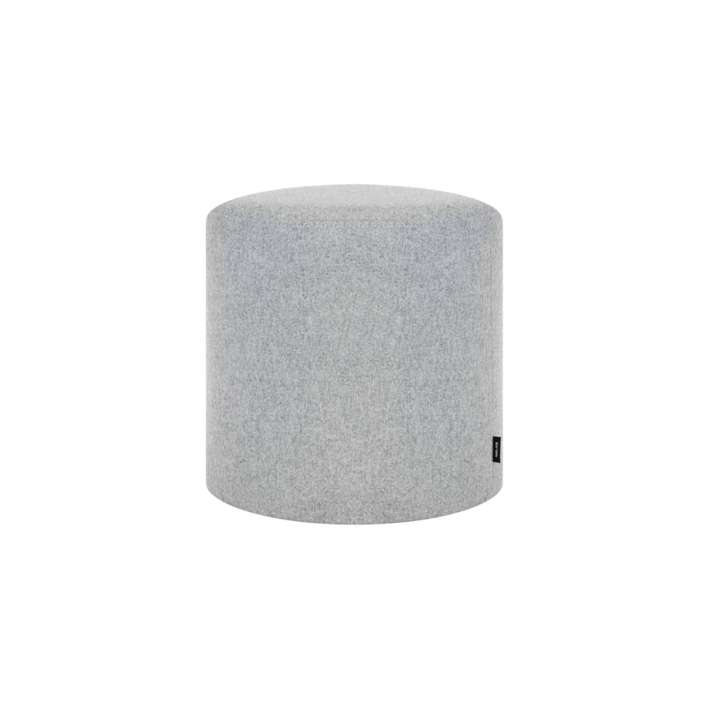 Pouf Folk Grand tissu gris / Ø 40 x H 40 cm - NOO.MA - Gris universel (laine) -  Ouate, Bois, Laine, Mousse