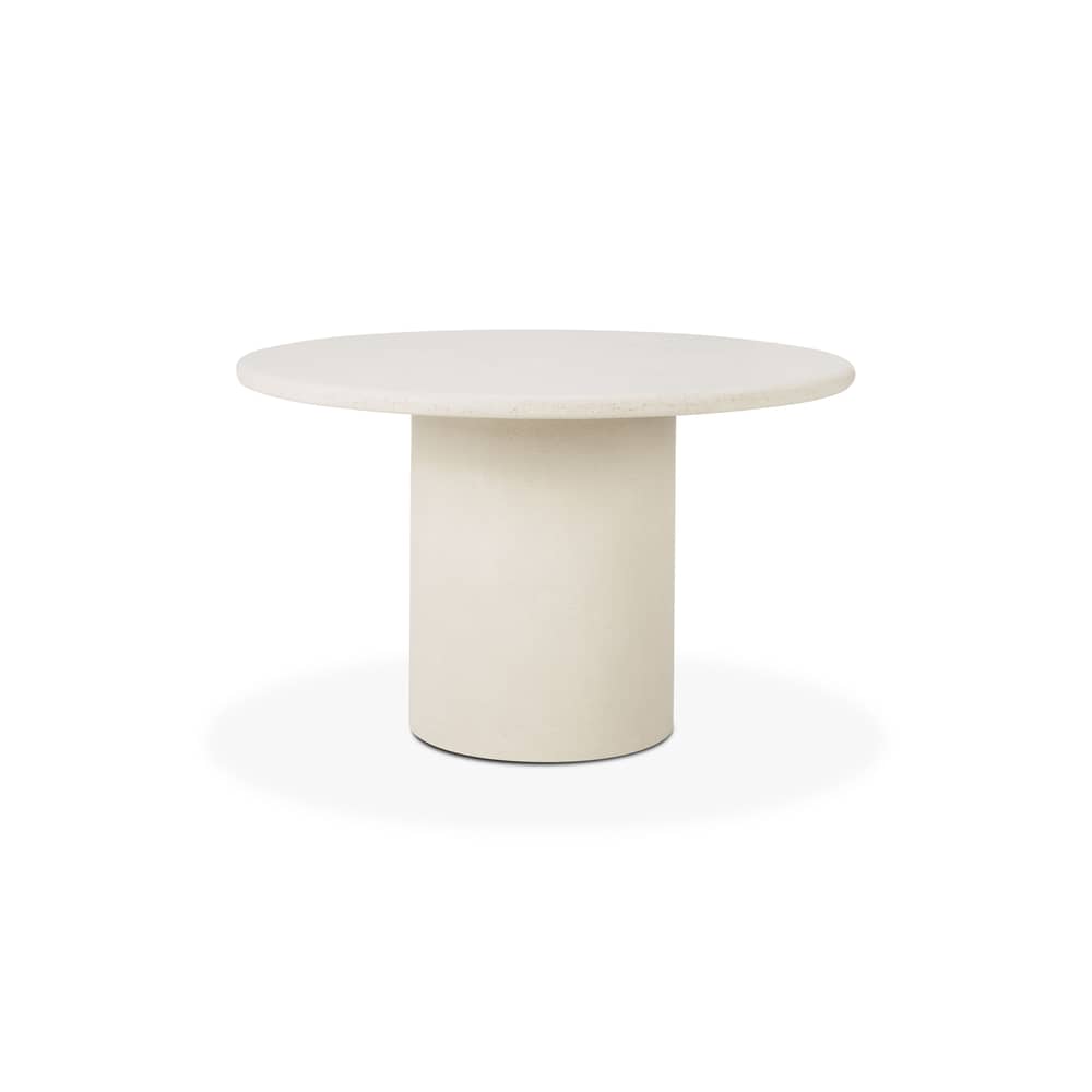 Runder Tisch Elements corian weiß / Ø 125 cm - 4 Personen / Mikrozement - Ethnicraft - Ø 125 cm - Mikrozement