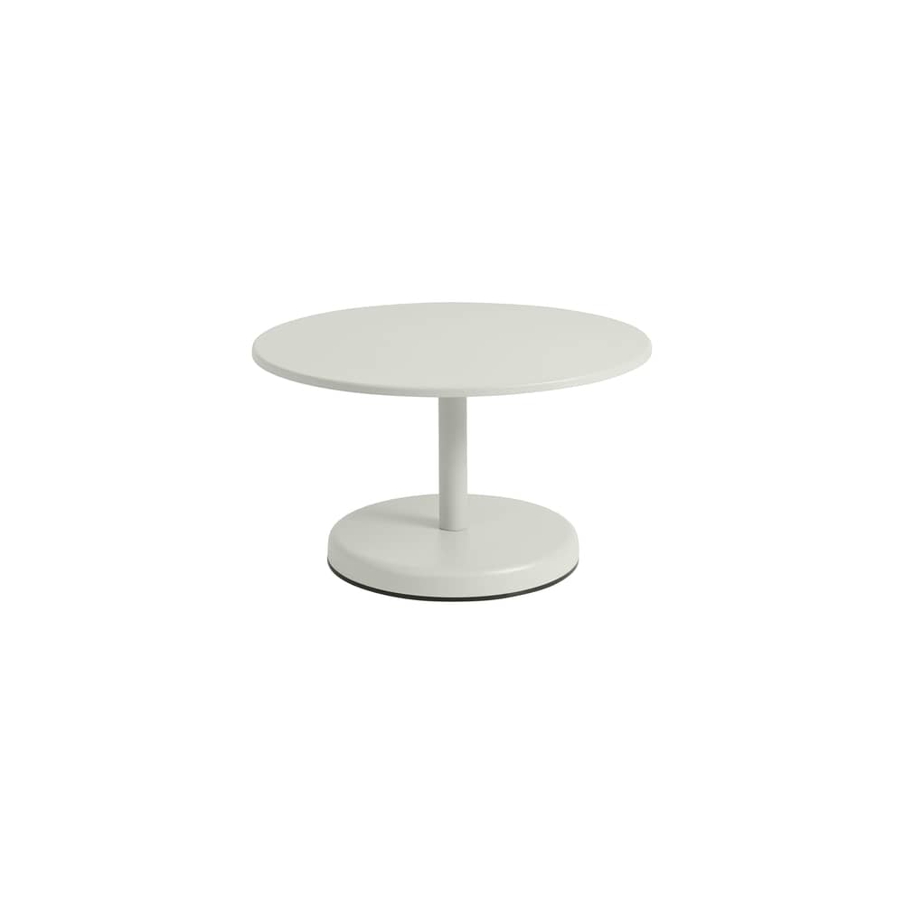 Table basse Linear métal gris / Ø 70 x H 40 cm - Muuto - Gris clair - Acier