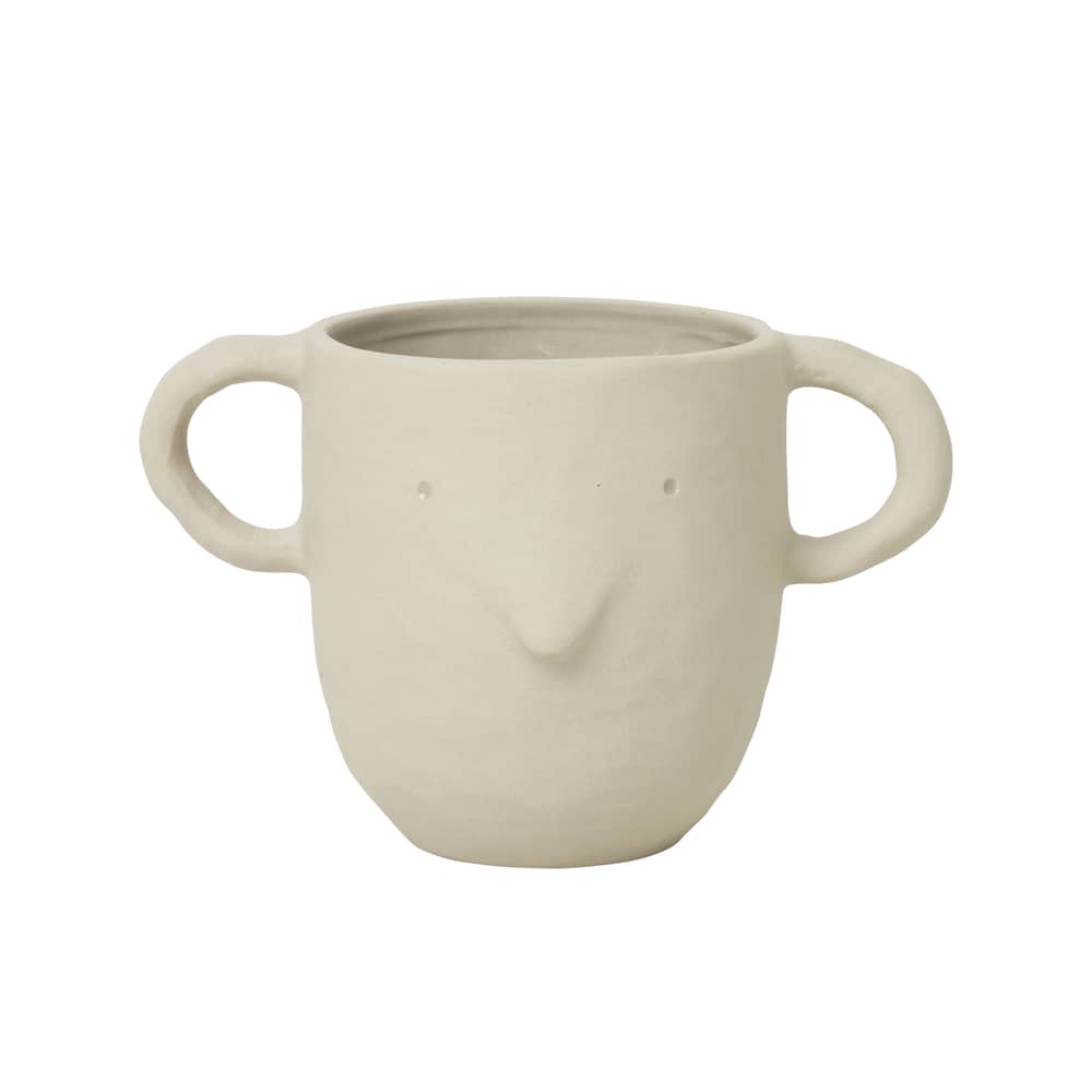 Vaso per fiori Mus Large ceramica beige / Gres - H 12 cm - Ferm Living - Beige - Gres