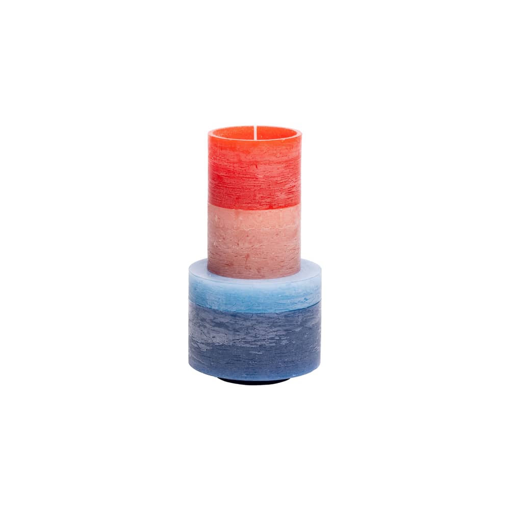 Bougie Stack 04 / 4 modules empilables - Combustion 110 heures - STAN EDITIONS - Rouge & bleu - Paraffine