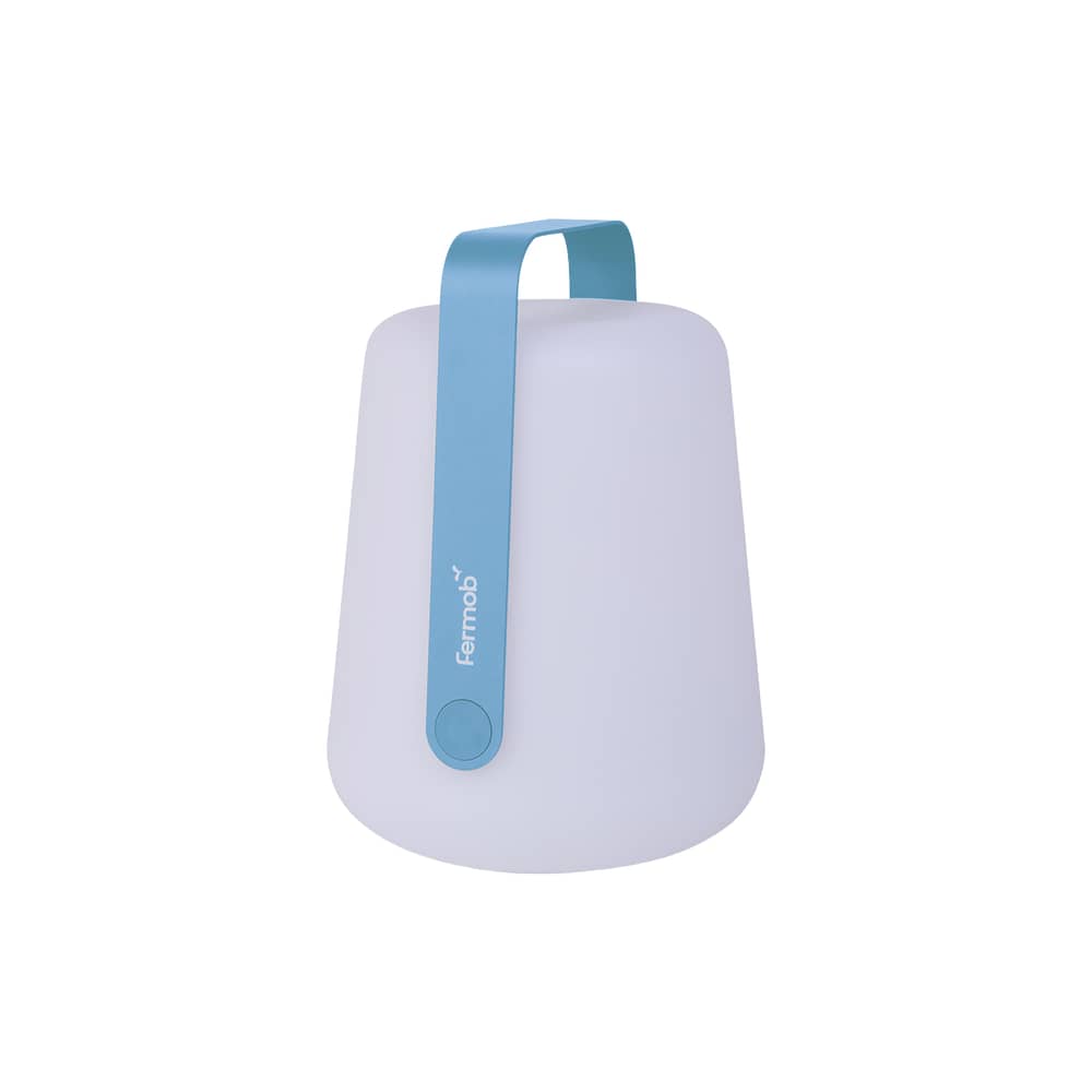 Lampe extérieur sans fil rechargeable Balad 2 métal bleu / H 38 cm - Fermob - Bleu maya - Aluminium, Polyéthylène