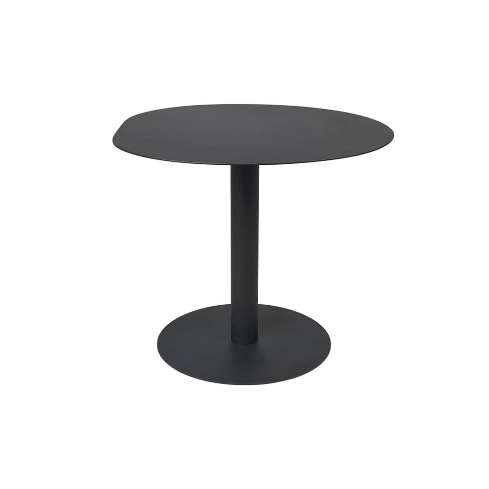 Pond Café OUTDOOR Round table metal black / Ø 88 cm - Asymmetric shape - Ferm Living - Black - Galvanised powder-coated steel