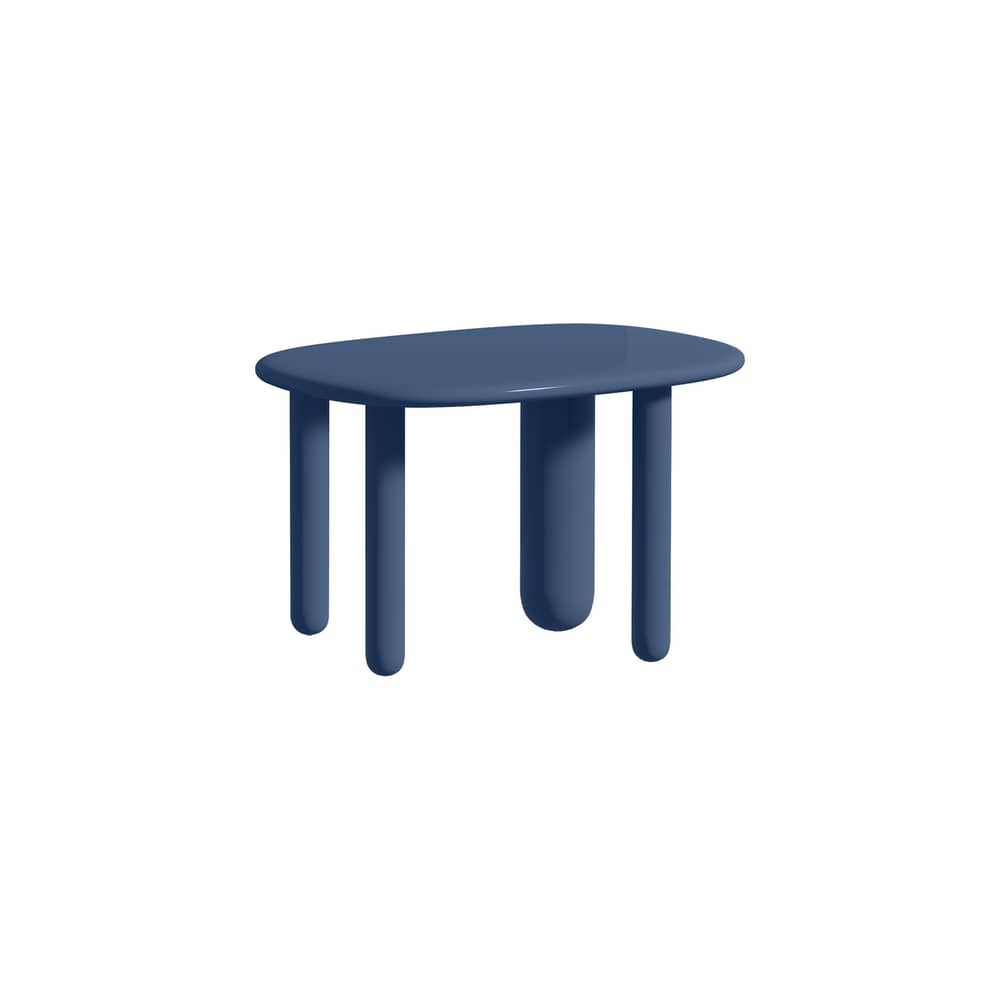 Table basse Tottori / 4 pieds - 64 x 44 x H 40 cm - Driade - Bleu - Bois massif laqué, MDF laqué