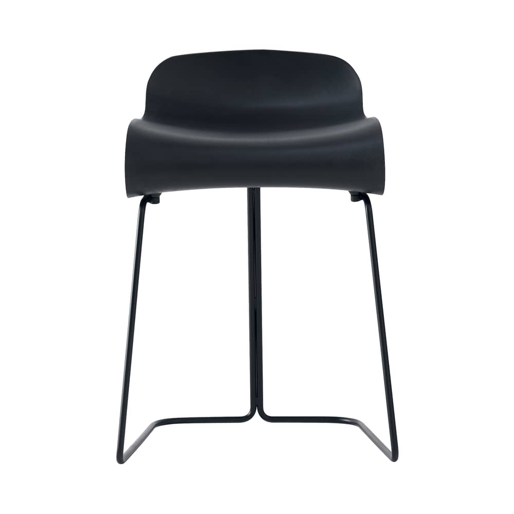 Stool BCN Kristalia / H 50 cm - Black - Metal plastic material
