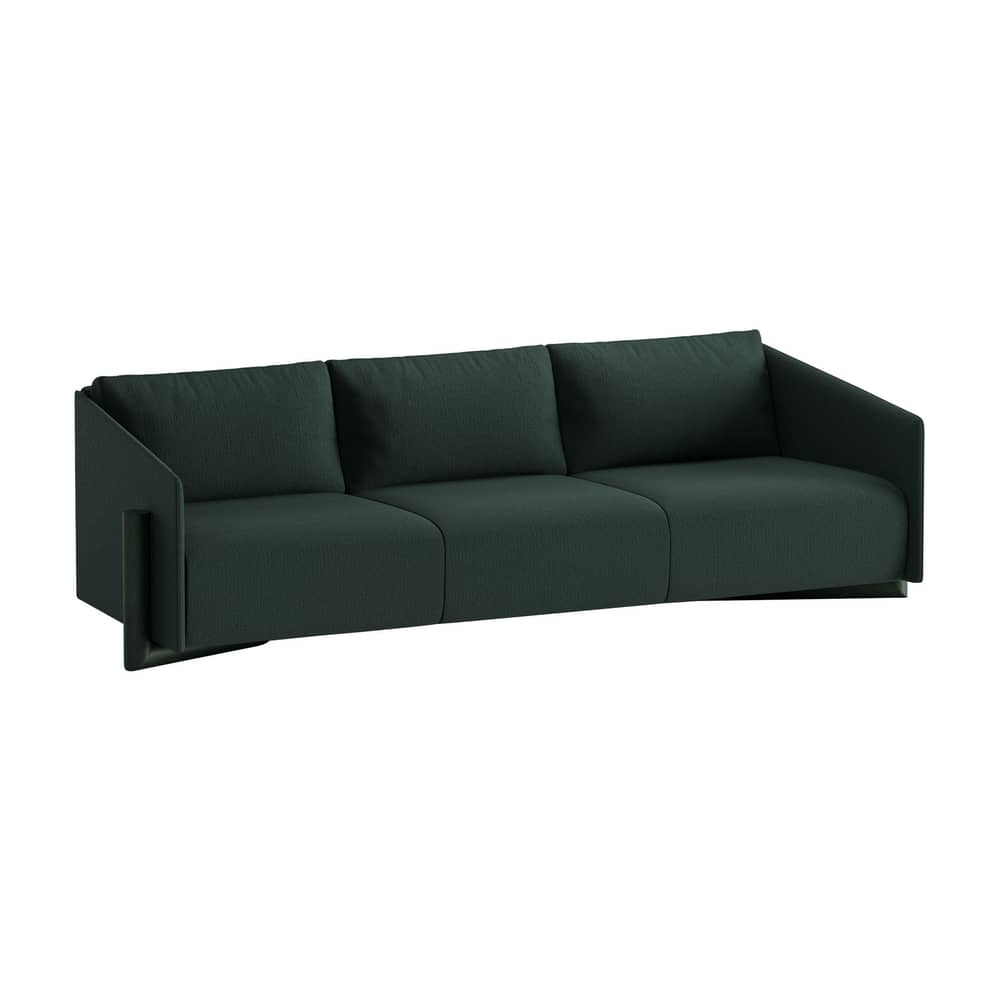 Sofa Timber textil grün / 4-Sitzer - L 260 cm - KANN DESIGN - Grün - getönte Eiche, HR-Schaum, Kvadrat-Gewebe