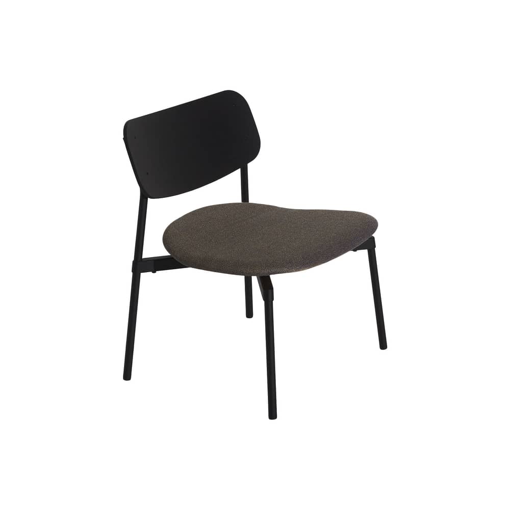 Poltrona bassa Fromme legno nero / Seduta tessuto - Petite Friture - Nero/Tessuto multicolor Cangiante - Alluminio termolaccato, Espanso, Multistrato di faggio, Tessuto