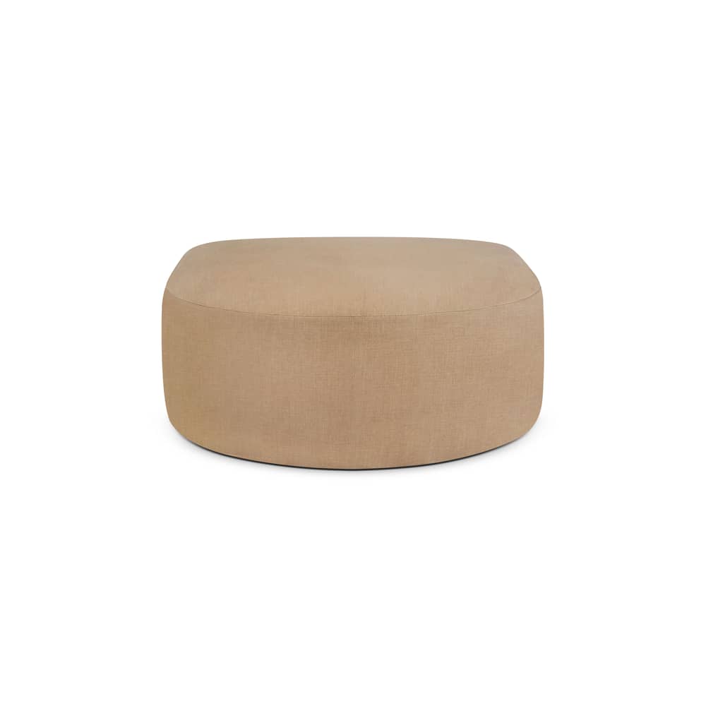 Pouf Bulky / Semi-circulaire - 95 x 95 cm - Ethnicraft - Beige Sepia clair - Bois, Fibre, Mousse PU haute densité, Tissu