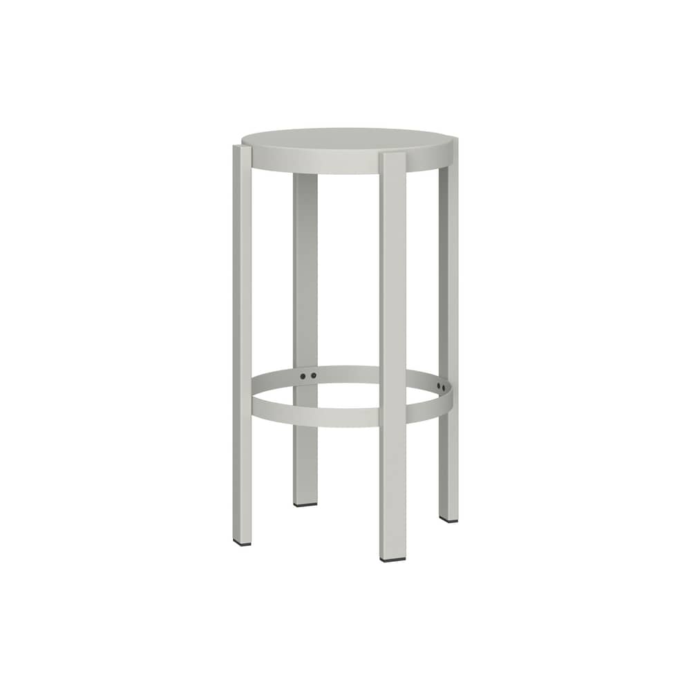 Sgabello alto Doon metallo grigio / H 65 cm - NOO.MA - Grigio galet - Acciaio