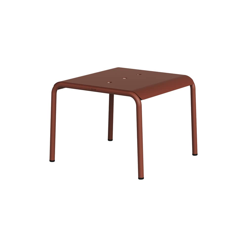 Table basse Panorama métal rouge / 50 x 50 x H 38,2 cm - TIPTOE - Rouge Brique - Acier thermolaqué
