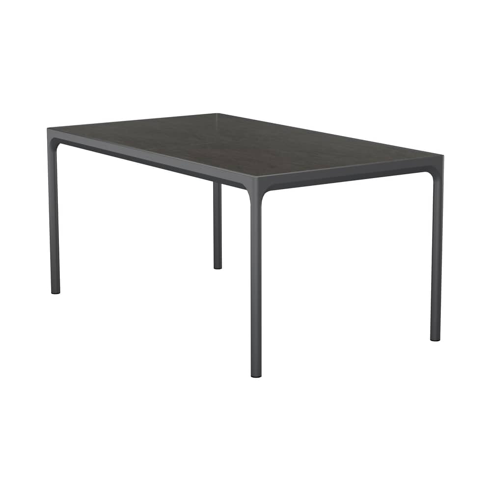 Table rectangulaire Four Ceramic céramique noir / 160 x 90 cm - Houe - Graphite - Aluminium thermolaqué, Céramique