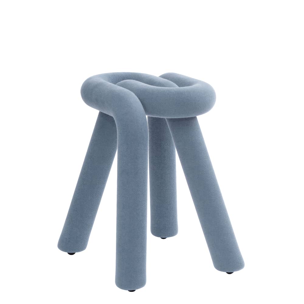 Tabouret rembourré Bold tissu bleu - Moustache - Bleu ciel - Acier, Mousse, Tissu