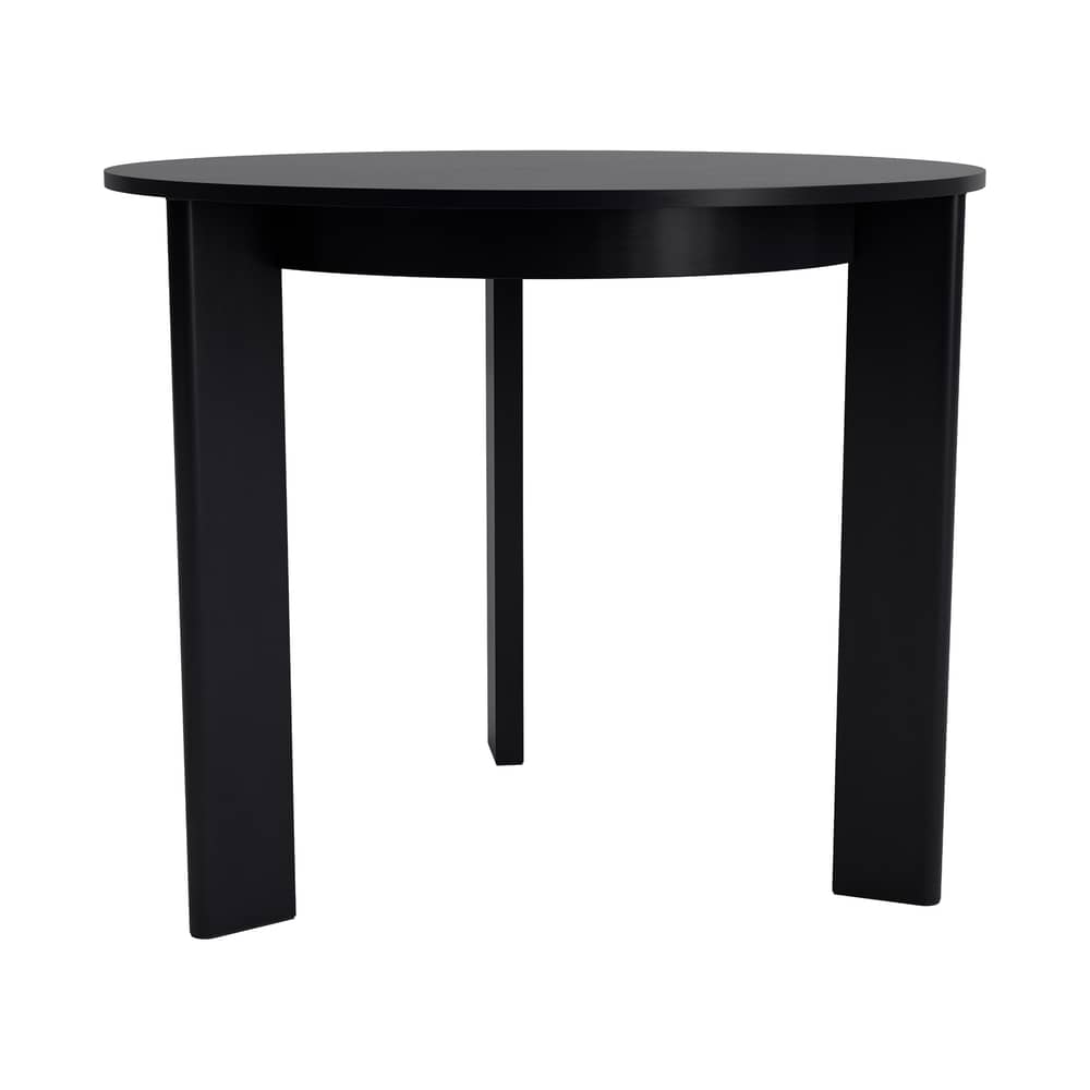 Tavolo rotondo Chisel 20 legno nero / Ø 90 cm - 3 piedi - Hay - Nero - Impiallacciatura rovere laccato