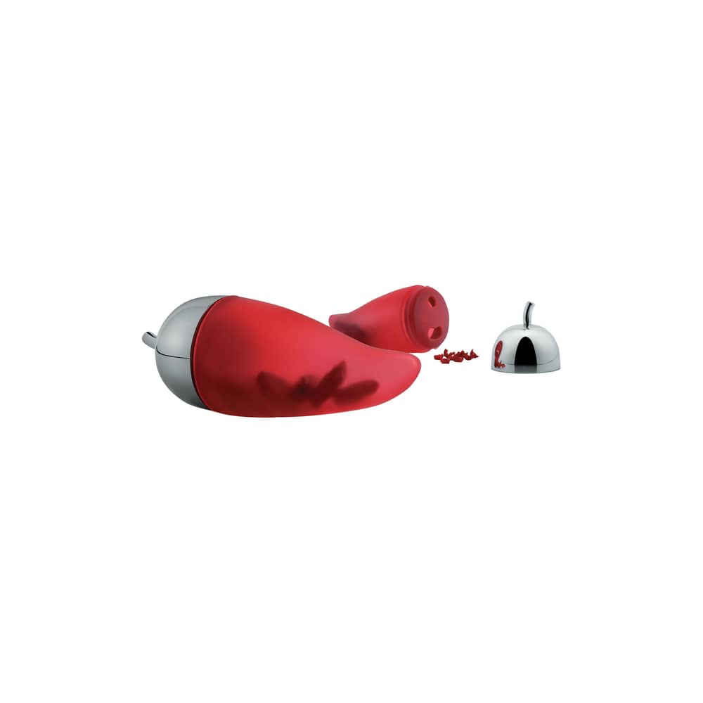 Concasse-piment Piccantino plastique rouge - Alessi - Rouge & acier brillant - Acier inoxydable, Silicone